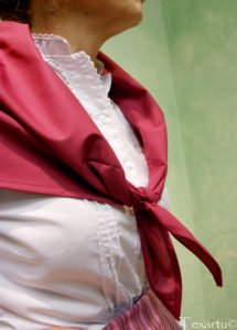 conjunto traje casera falda sobrefalda rosa