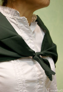 conjunto traje casera falda sobrefalda verde